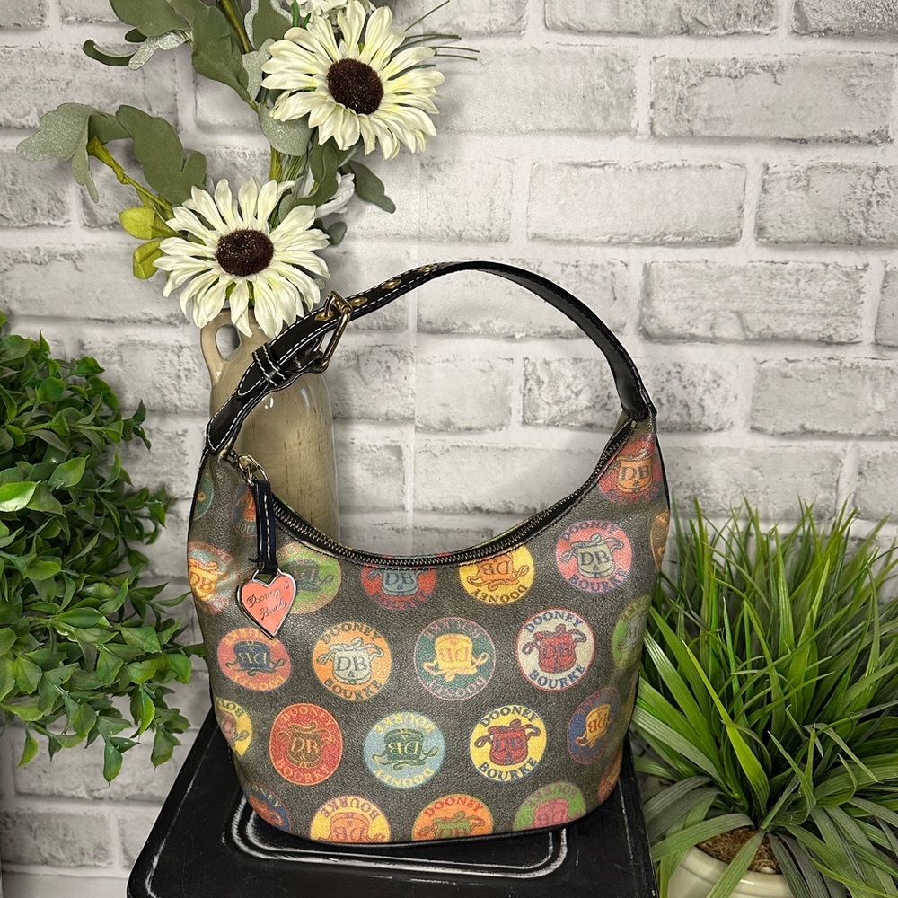 Dooney & Bourke Multicolor Logo Hobo Bag - EUC